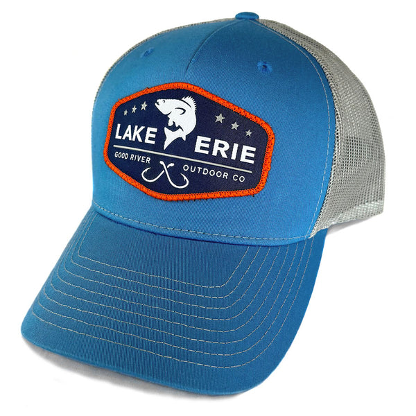 Lake Erie Structured Trucker Hat - Island Blue – Good River