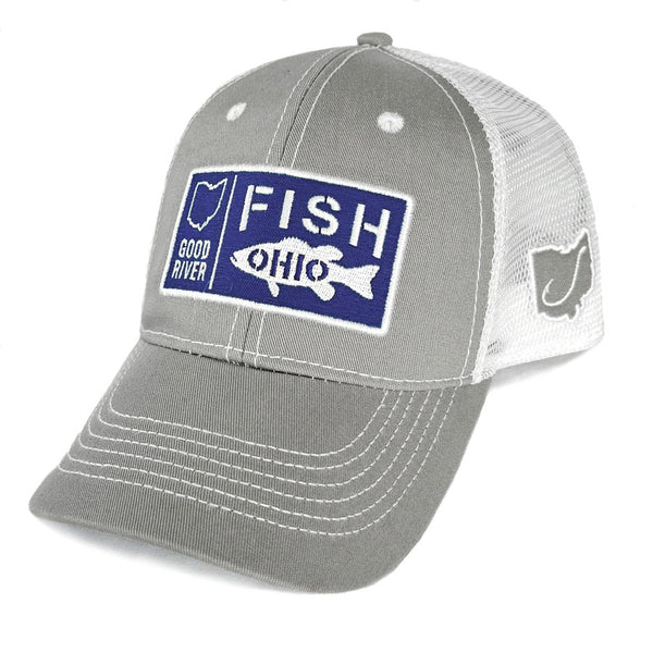 Good River Fish Patch Trucker - Gray/White