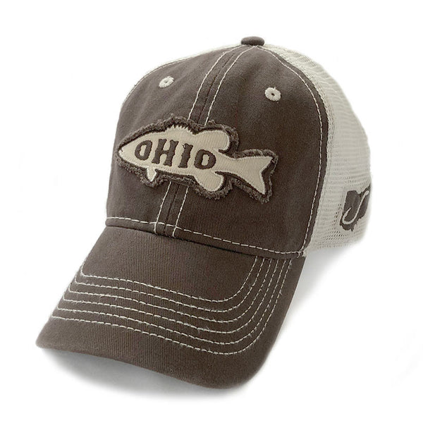 Old School Orange Bass Fishing Mesh Trucker Snapback Cap Hat – Old