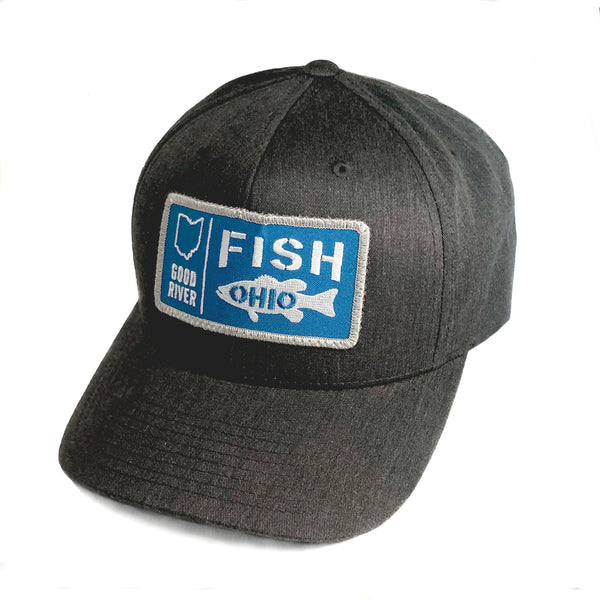 Heather Charcoal 'Fish Ohio' Cotton/Poly Hat