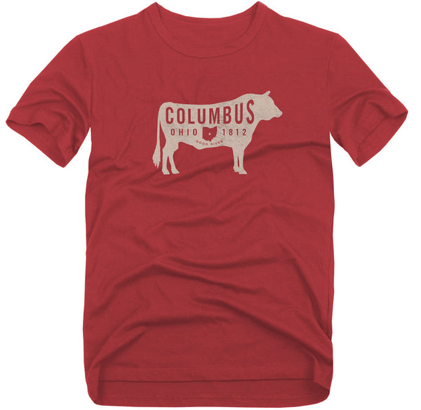 Columbus Cow T-Shirt - Red