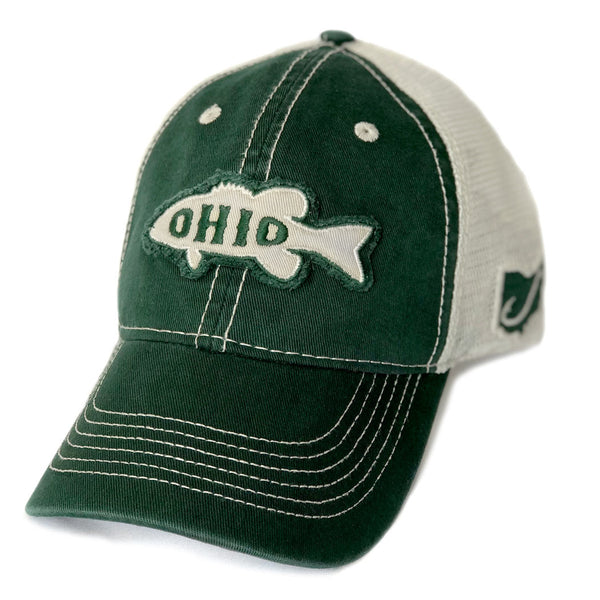 Ohio Bass Washed Trucker Hat - Forest Green