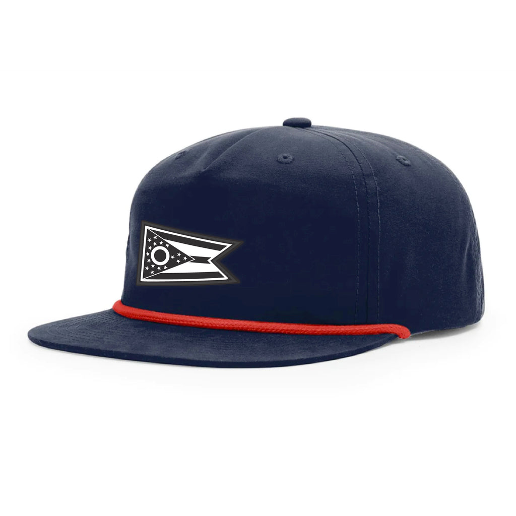 Ohio Flag 5-Panel Hat Navy/Red Rope